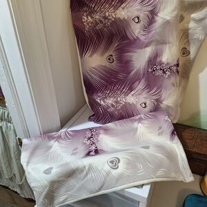 Plum Feather-Print Home Bedding Pillowcase Set
